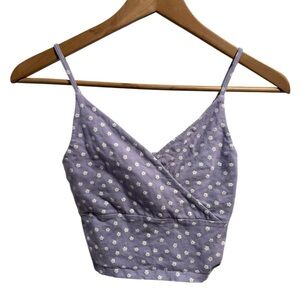 Hollister Lavender Floral Crop Cami Top XS Y2K Cottagecore